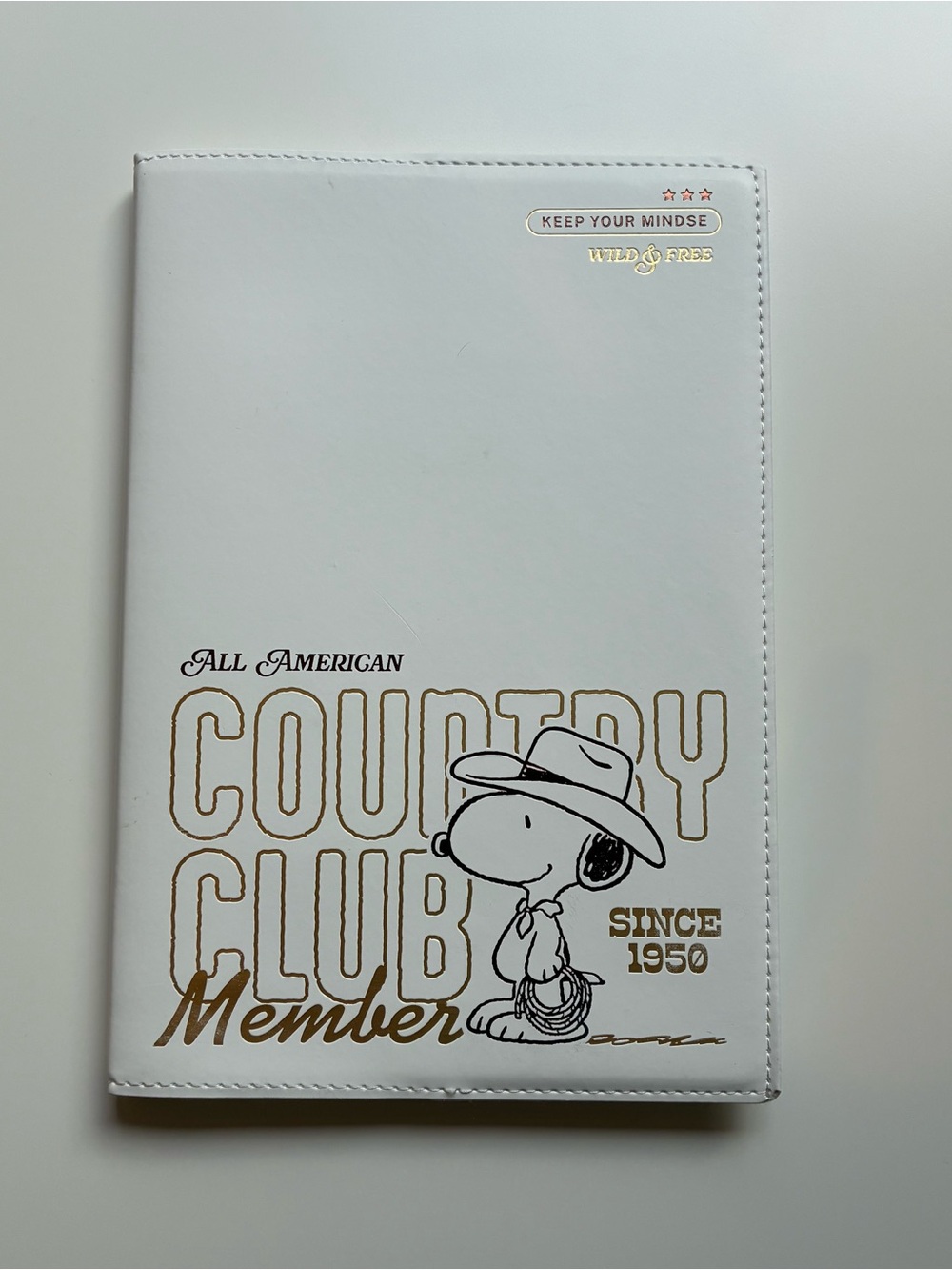 RARE / QUIRKY MISPRINT
Peanuts Snoopy Faux Leather Journal Notebook A5